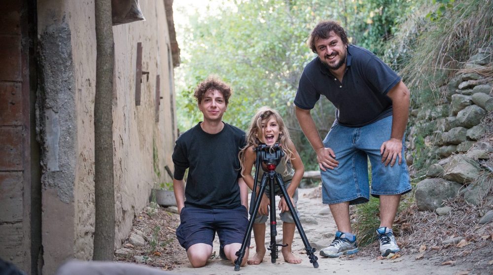 Damiano Giacomelli sul set di Noci sonanti